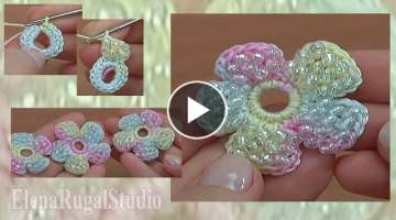How TO DO Crochet Simple FLOWER With SEED BEADS