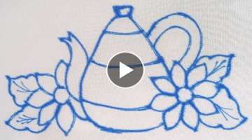 Very easy and beautiful hand embroidery design - easy stitches by hand-3d hand embroidery tutoria...