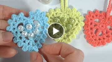 How to Сrochet BEAUTIFUL HEARTS with and without Beads /SUPER SIMPLE and BEAUTIFUL