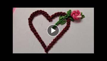 Very Easy Hand Embroidery Heart design tutorial | Beautiful Hand Embroidery Heart design stitch