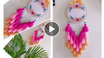 Hand Embroidery Hoop Tassels dreamcatcher !! DIY!! Arts & Crafts Handmade!!