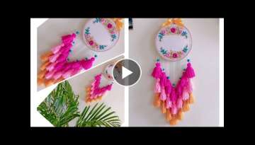 Hand Embroidery Hoop Tassels dreamcatcher !! DIY!! Arts & Crafts Handmade!!