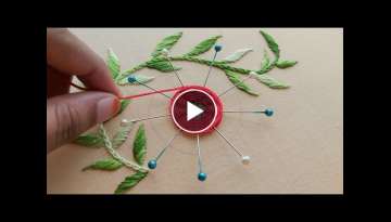 Hand embroidery with pins very easy flower design with pins