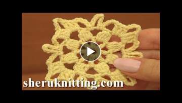 How to Crochet Square Motif Tutorial 8 Part 1 of 2