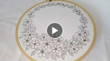 Hand Embroidery Cushion/Pillow/Tablecloth design-1, Beautiful & easy hand embroidery design tutor...