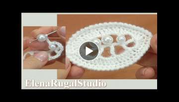 Crochet Easy Oval Leaf/ CROCHET WITH BEADS