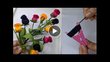 Hand Embroidery flower design trick | Hand making flower design idea
