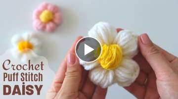 Crochet Puff Stitch Daisy / Puff Flower
