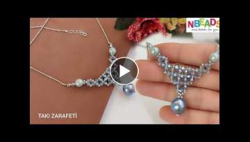 Nbeads.com /Kristal boncuklu şık kolye yapımı//DIY Necklace out of bicone beads NbeadsTutori...