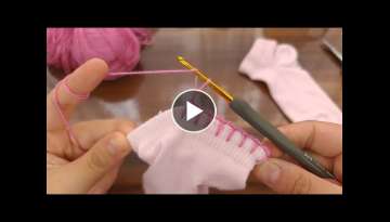 Wow! Super İdea with socks...Crochet cute little baby gift knitting-