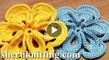 Crochet Flower with 3D Center