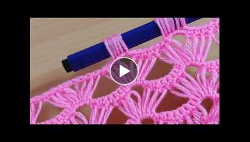 Wow!! super easy fast knit crochet with pencil / kalem ile aşırı kolay hızlı örülen tığ...