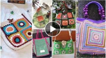 Crochet multicoloured tote bag/ shoulder bag / handbag designs