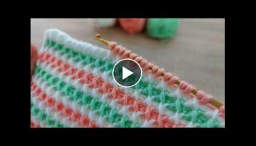 Super Very Easy Tunisian Crochet Knitting Model 