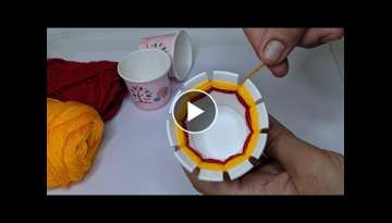 Amazing Hand Embroidery flower design trick with Paper cup | Very Easy Hand Embroidery flower des...
