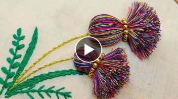 Amazing flower design with new trick|easy hand embroidery|kadhai design