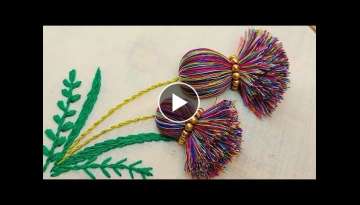 Amazing flower design with new trick|easy hand embroidery|kadhai design