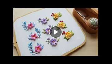 프랑스자수 l 꽃자수 무늬 Continuous pattern of flower embroidery
