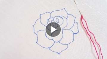 Latest easy hand embroidery designs tutorial-Rose flower stitches-#embroiderydesignsflowers