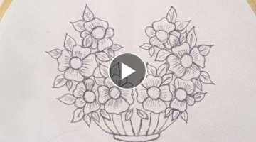Very easy hand embroidery work , Beautiful 3d hand embroidery design tutorial, easy stitches by h...