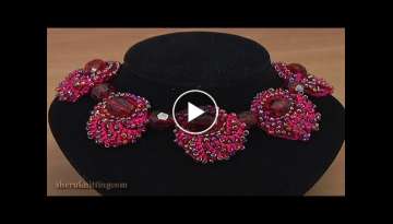 CROCHET 3D Necklace PATTERN with Beads. VIDEO TUTORIAL