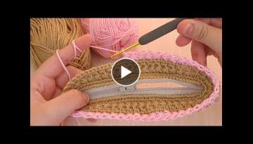 Super Easy Crochet Purse Bag With Zipper-Step by Step DIY