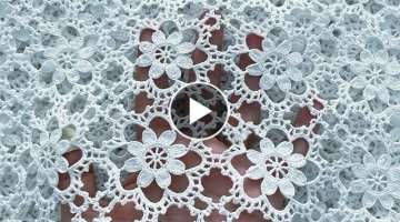 Beautiful Crochet Motif Easy Crochet Pattern for Crochet Tablecloth , Table runner, Blanket