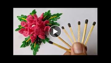 Amazing Hand Embroidery flower design trick | New 3d & Different Hand Embroidery flower design id...