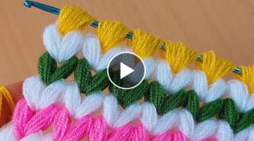 Artık iplerle en kolay Tunus işi lif bebek battaniye modeli-knitting crochet