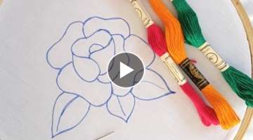 New easy hand embroidery design tutorials, Rose flower stitches,Embroidery flowers easy