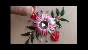 Most beautiful hand embroidery with pins super easy flower design