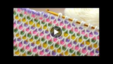 Amazing Very easy Colorful Tunisian crochet pattern expression