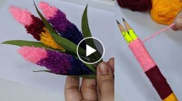 Amazing Hand Embroidery flower design trick with pencil.Very Easy Hand Embroidery flower design i...