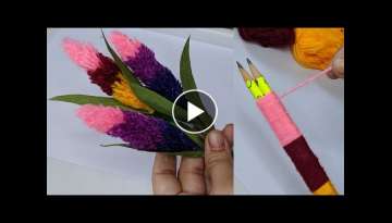 Amazing Hand Embroidery flower design trick with pencil.Very Easy Hand Embroidery flower design i...