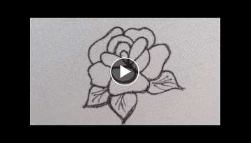 Easy hand embroidery designs -Beautiful Rose flower design-Easy rose flower stitches