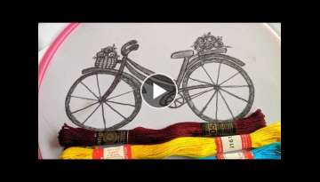 Amazing Hand Embroidery Bicycle design tutorial | Hand Embroidery design stitch : kurti/dress/kam...