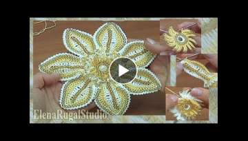 How to Crochet 3D Flower with Beads