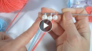 How to Add Beads To Your Project With a Crochet Hook/ My OWN PATTERN/ 15 Minute Crochet Heart
