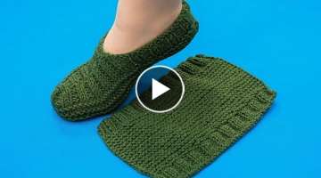 Simple knitted slippers for beginners - a detailed tutorial!