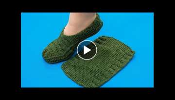 Simple knitted slippers for beginners - a detailed tutorial!