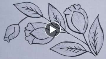 Amazing Hand Embroidery, Hand embroidery simple and elegant floral design tutorial