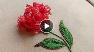 Gorgeous 3D flower design⚘⚘⚘with easy trick|latest hand embroidery