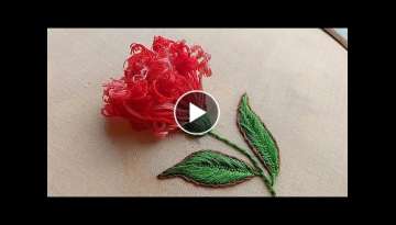 Gorgeous 3D flower design with easy trick|latest hand embroidery