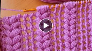 Muhteşem Tunus işi yelek battaniye örgü modeli knitting Crochet tunisan video