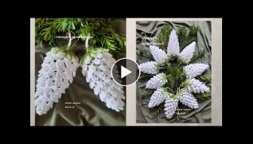  9 cm . Pine cone crochet. Crochet Cristmas ornaments