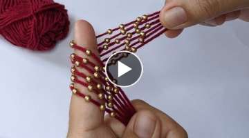 Amazing & Very Easy Hand Embroidery flower design trick with fingers.Super wooden flower design i...