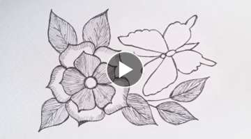 Very simple and beautiful hand embroidery pattern, New and easy embroidery stitches design tutori...