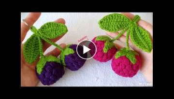 crochet Örgü ahududu böğürtlen anahtarlık yapılışı