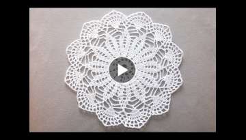 Ажурная салфетка крючком/Crochet Flower Doily For Beginners