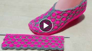 New design very easy ladies knitting booties// sleeper// socks